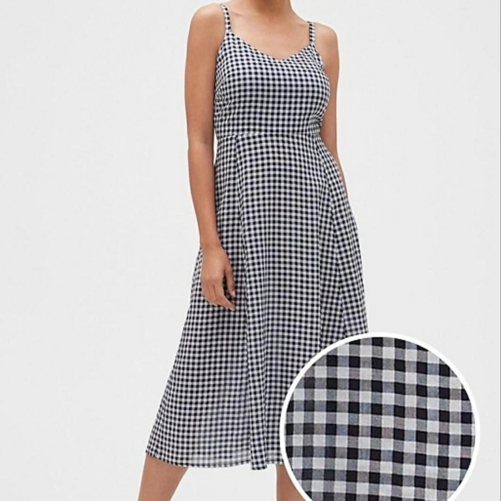 GAP Navy and White Gingham Spaghetti Strap Sundress